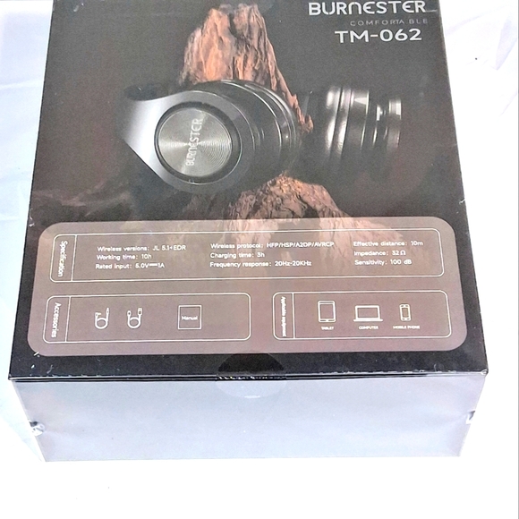 Burnester Black New In Box Wireless Noise Canceling Headphones - Picture 4 of 11